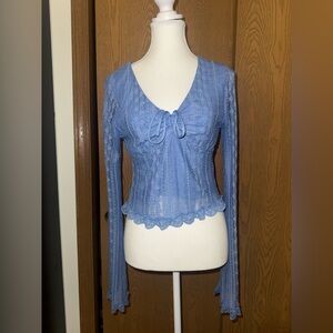 Altar'd State Light Blue Lace Blouse